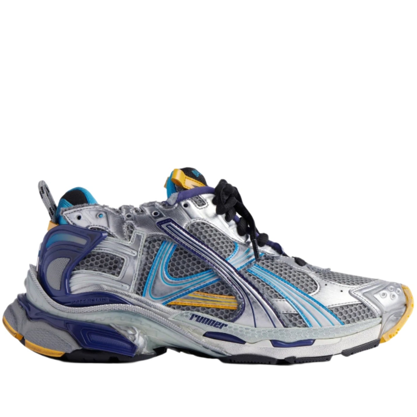 BALENCIAGA Runner Sneaker in Grey/blue/orange/aqua