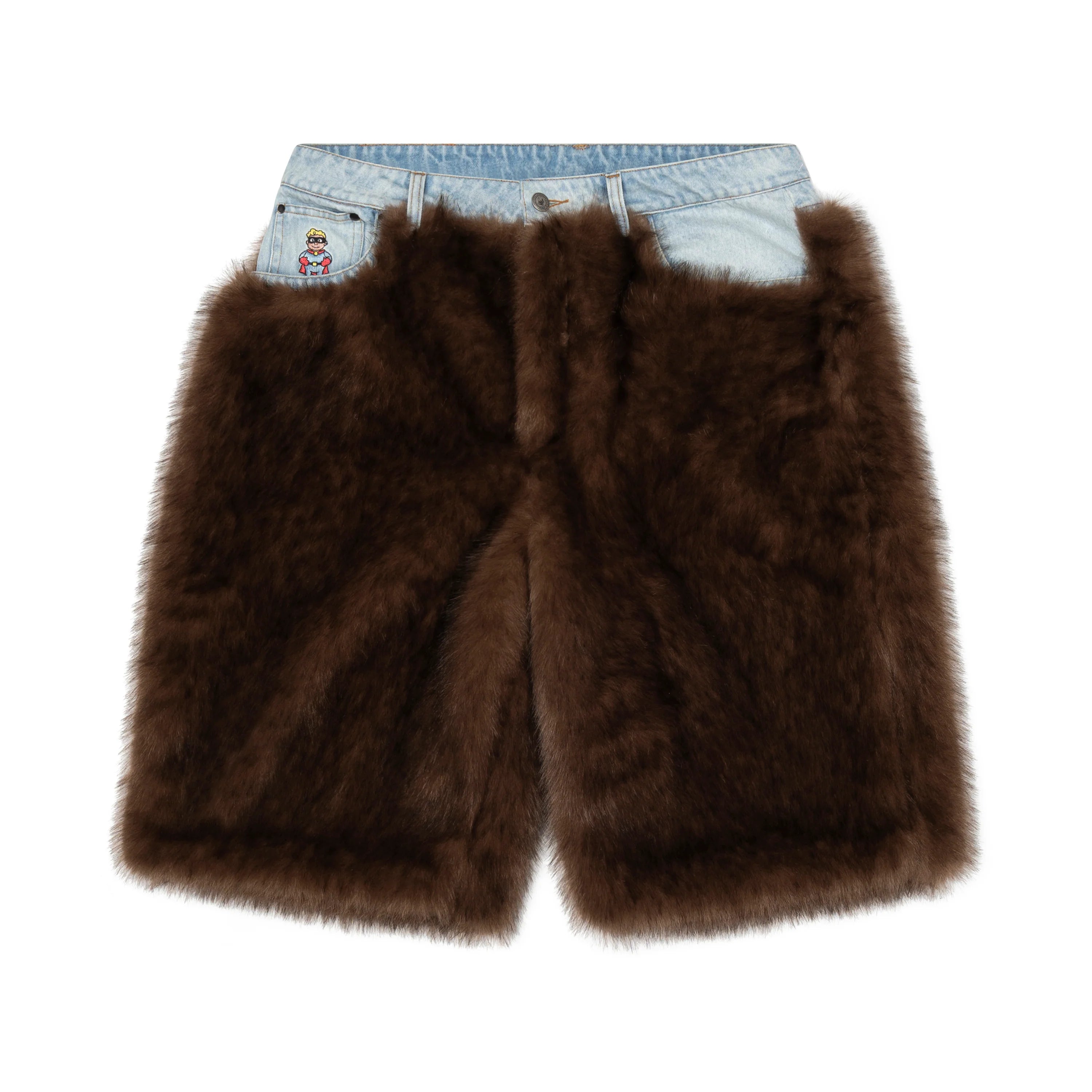 KID SUPER FUR SHORTS BROWN