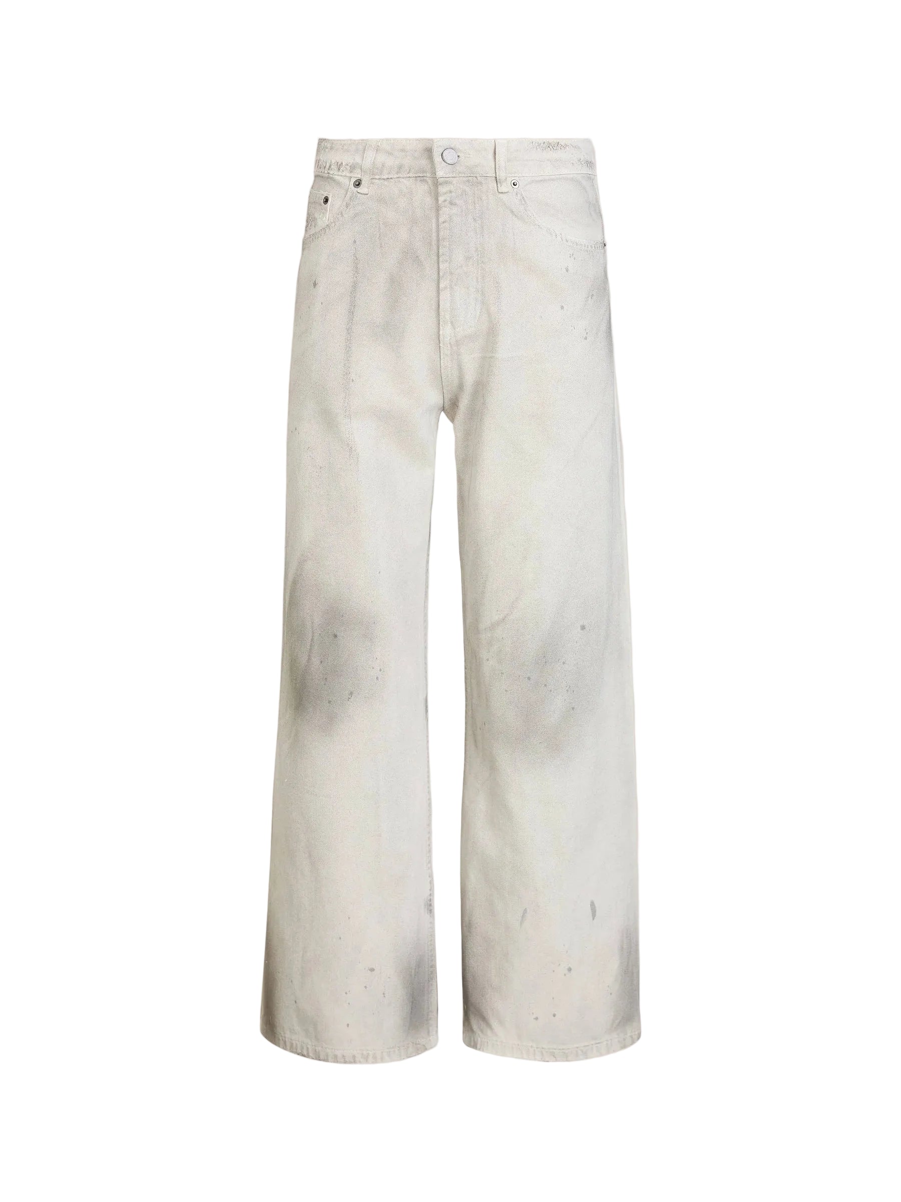 FOUND Lacy Baggy Jeans Concrete White