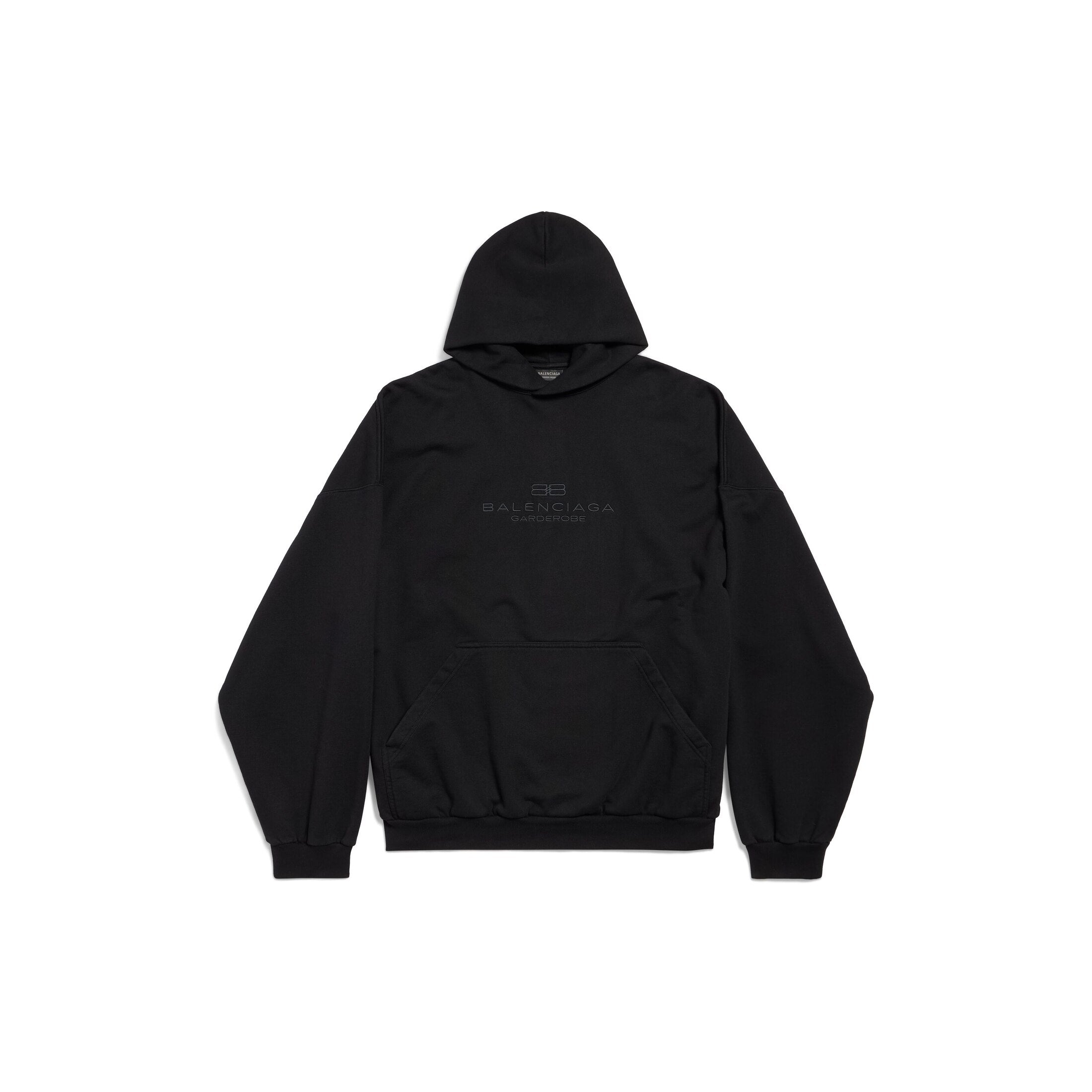 BALENCIAGA BB Garderobe Hoodie Large Fit in Black