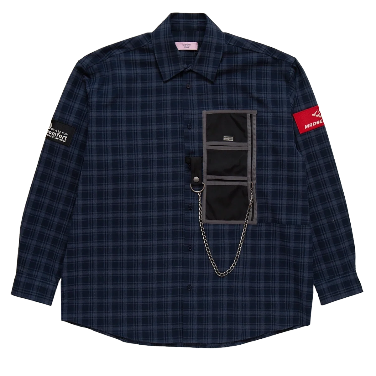MARTINE ROSE WALLET SHIRT IN NAVY