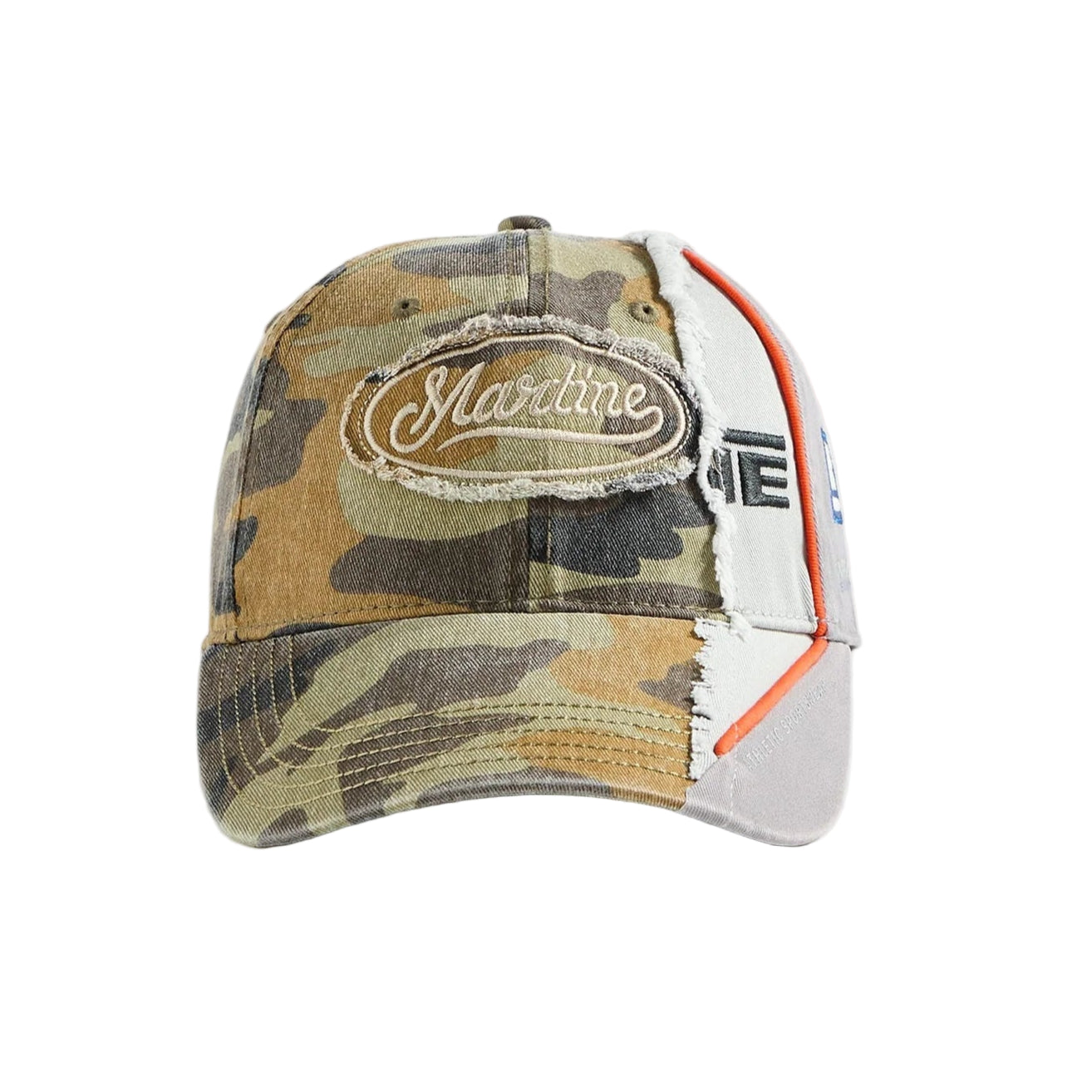MARTINE ROSE COLLAGE CAP IN GREEN CAMO