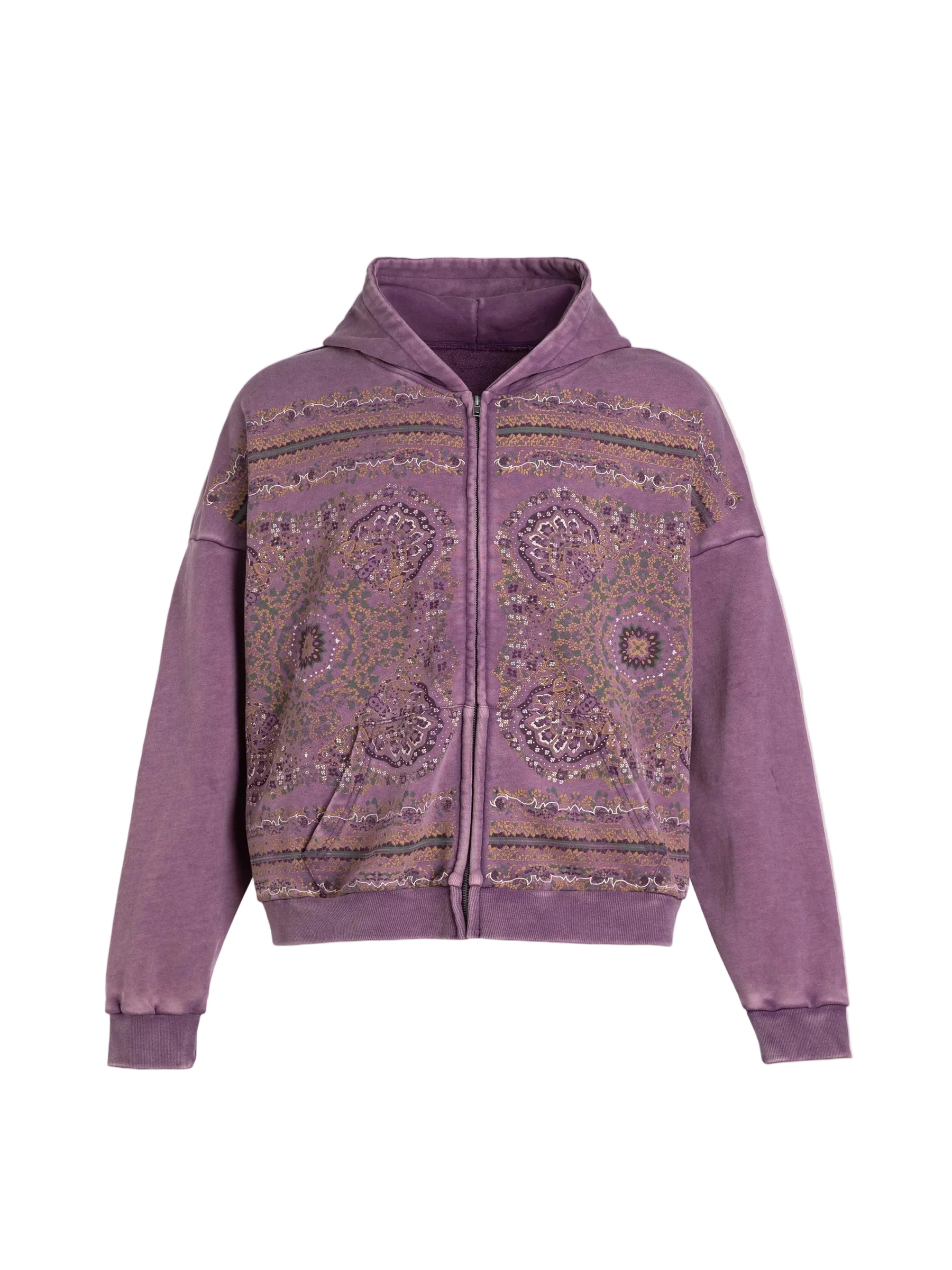 FOUND Motif Zip-Up Hoodie Purple
