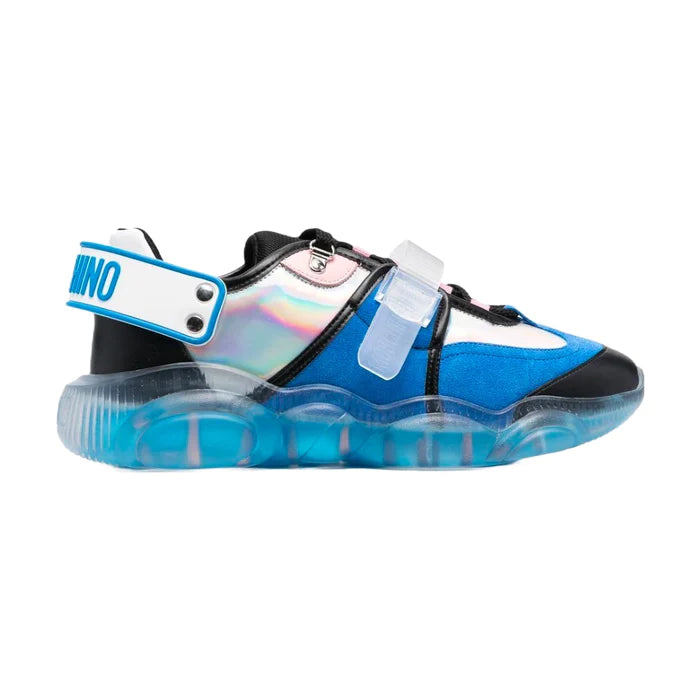 MOSCHINO MULTI STRAP RIRDESCENT BLUEPANEL SNEAKERS