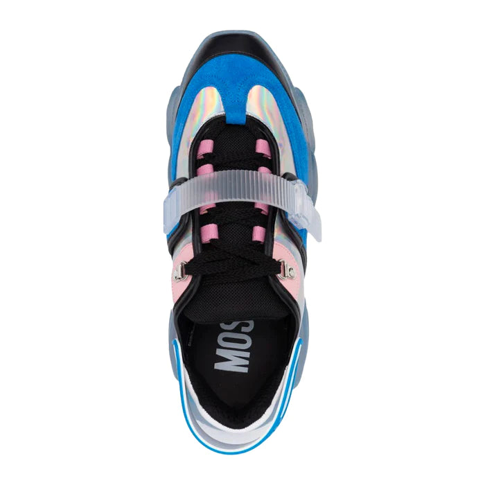 MOSCHINO MULTI STRAP RIRDESCENT BLUEPANEL SNEAKERS