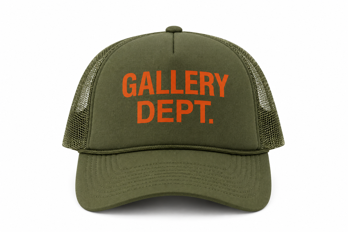 GALLERY DEPT. Mesh Trucker Cap In Green/Orange