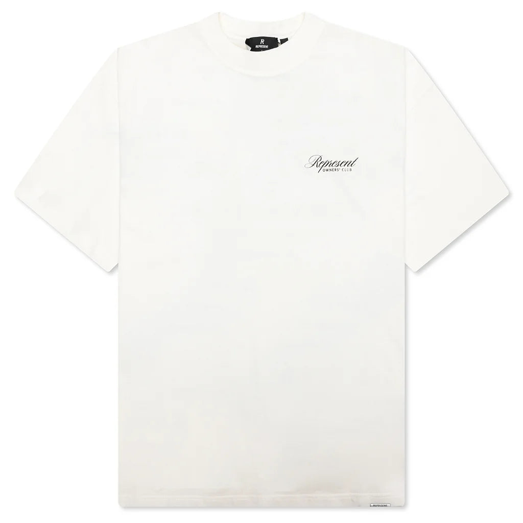 Represent Owners Club Script T-Shirt - Flat White