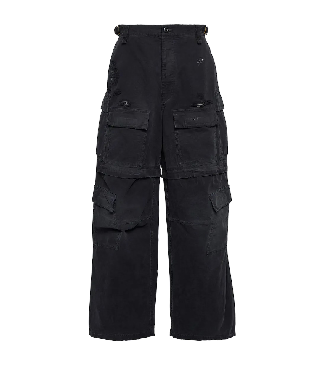 BALENCIAGA COTTON RIPSTOP LARGE CARGO PANTS - BLACK