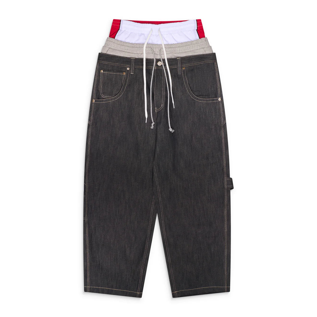 Protocol Index 3 Layered Denim Pants Blue