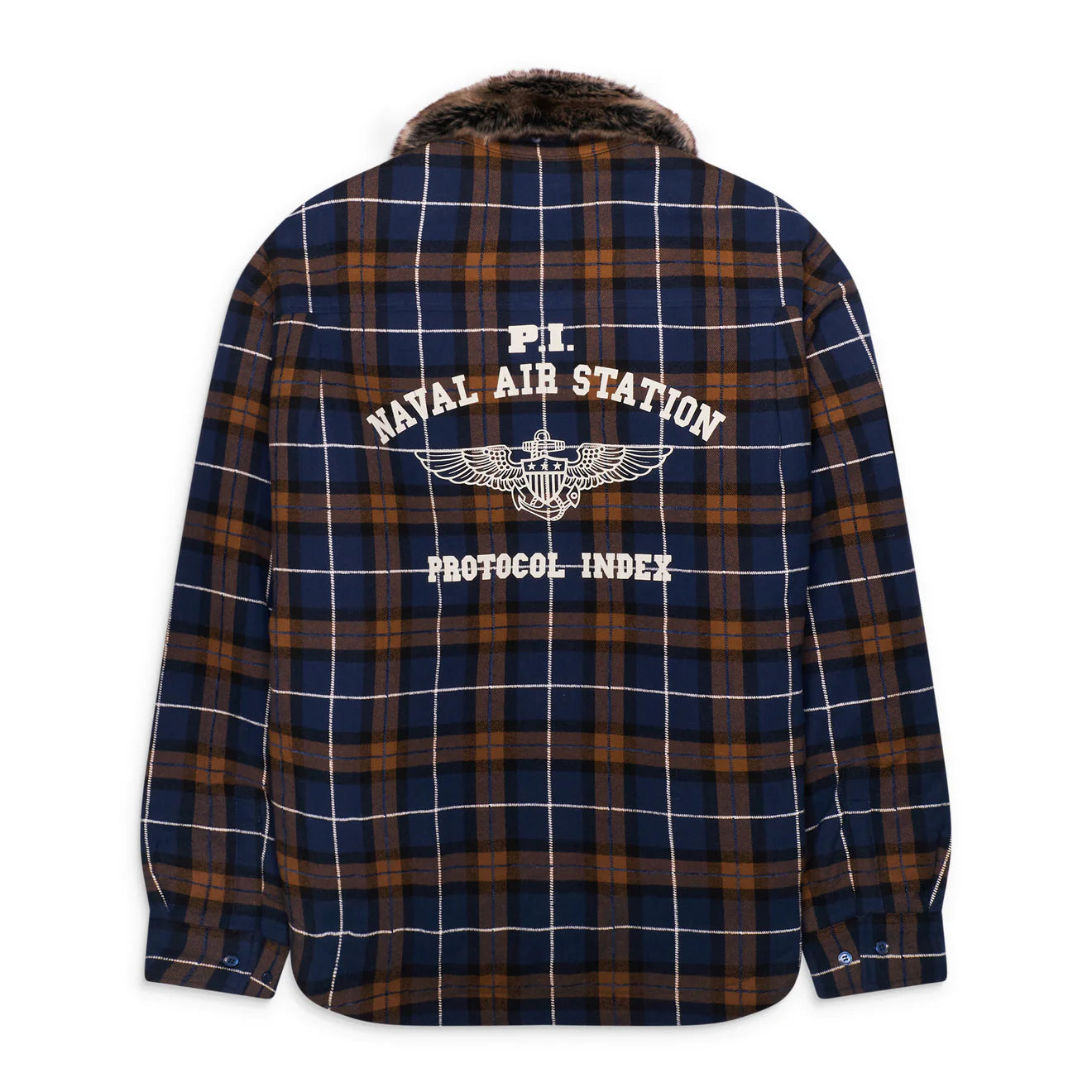 Protocol Index Fur Flannel Shirts Jacket Blue