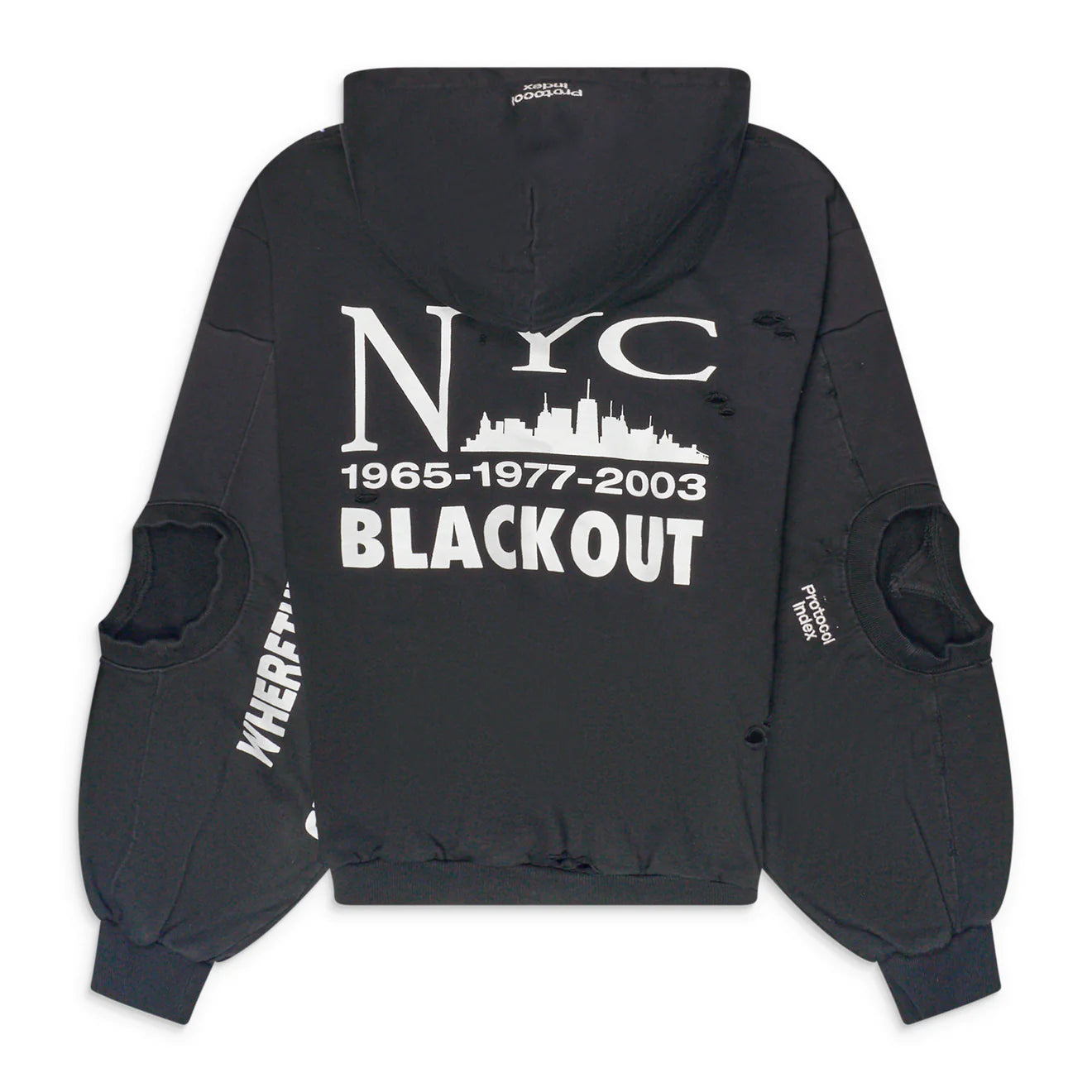 Protocol Index Reconstructed NY Zip Hoodie Black