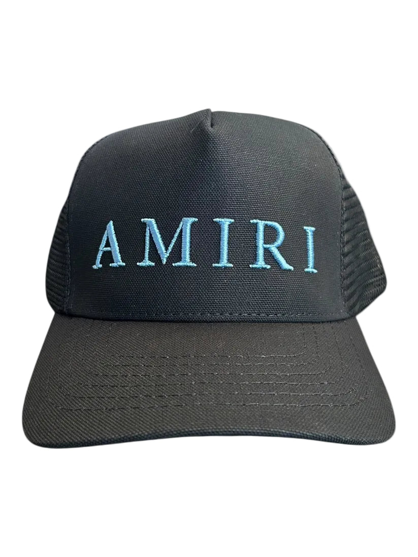 AMIRI Black/Blue Logo Trucker Hat