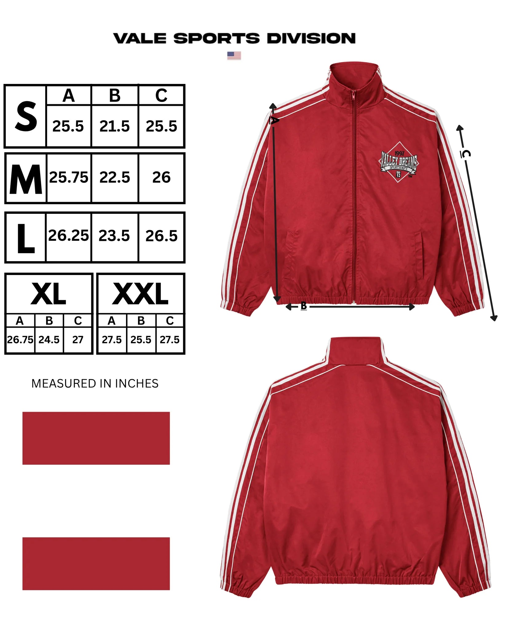 VALE FOREVER | RED STRIPE TRACK JACKET