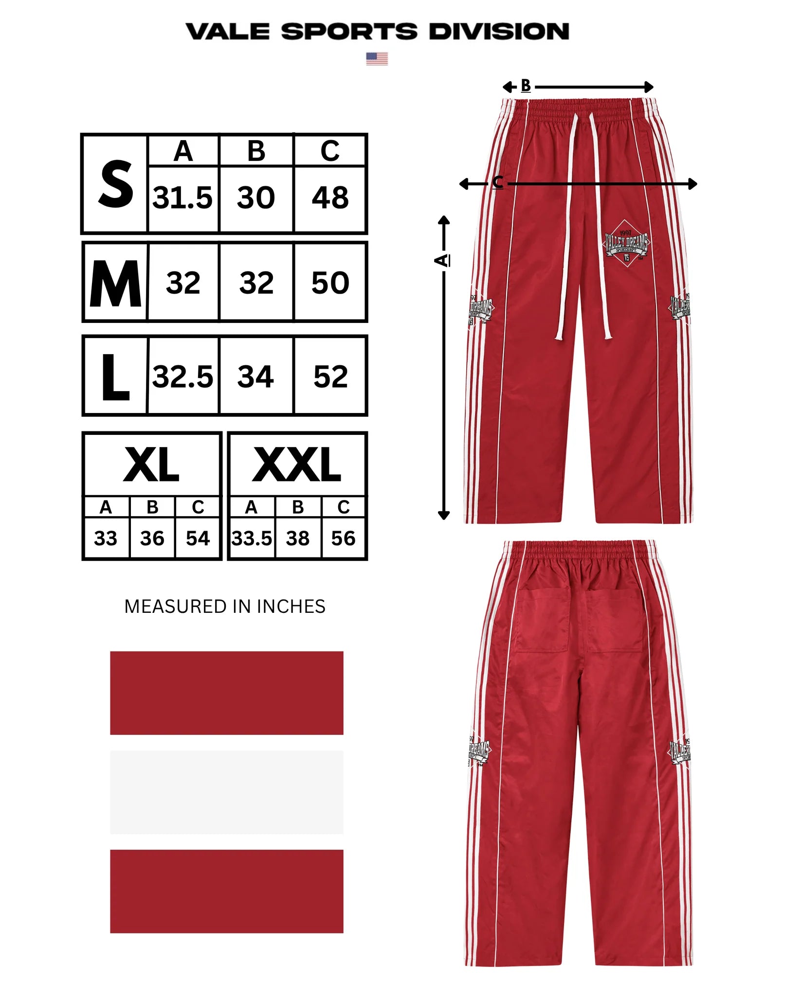 VALE FOREVER | RED STRIPE TRACK PANTS