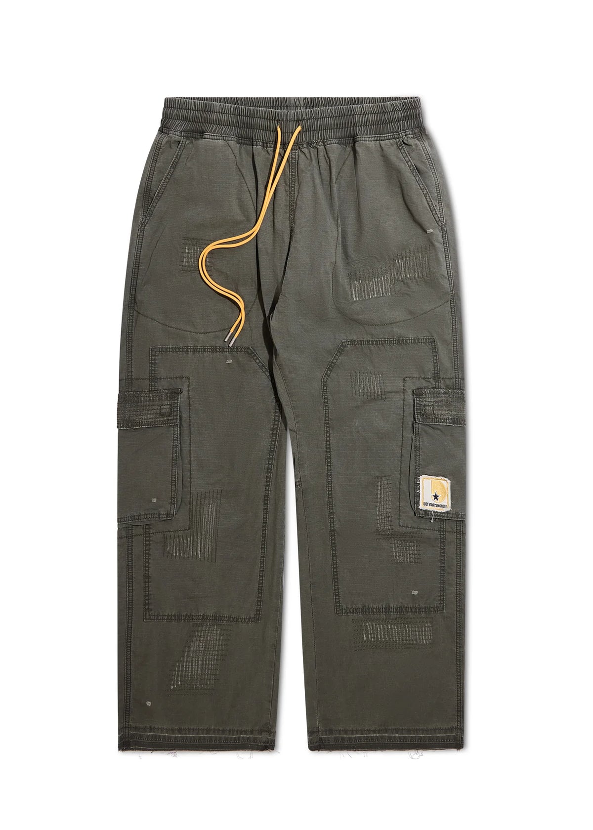 Diet Starts Monday Repair Cargo Pants Washed Olive