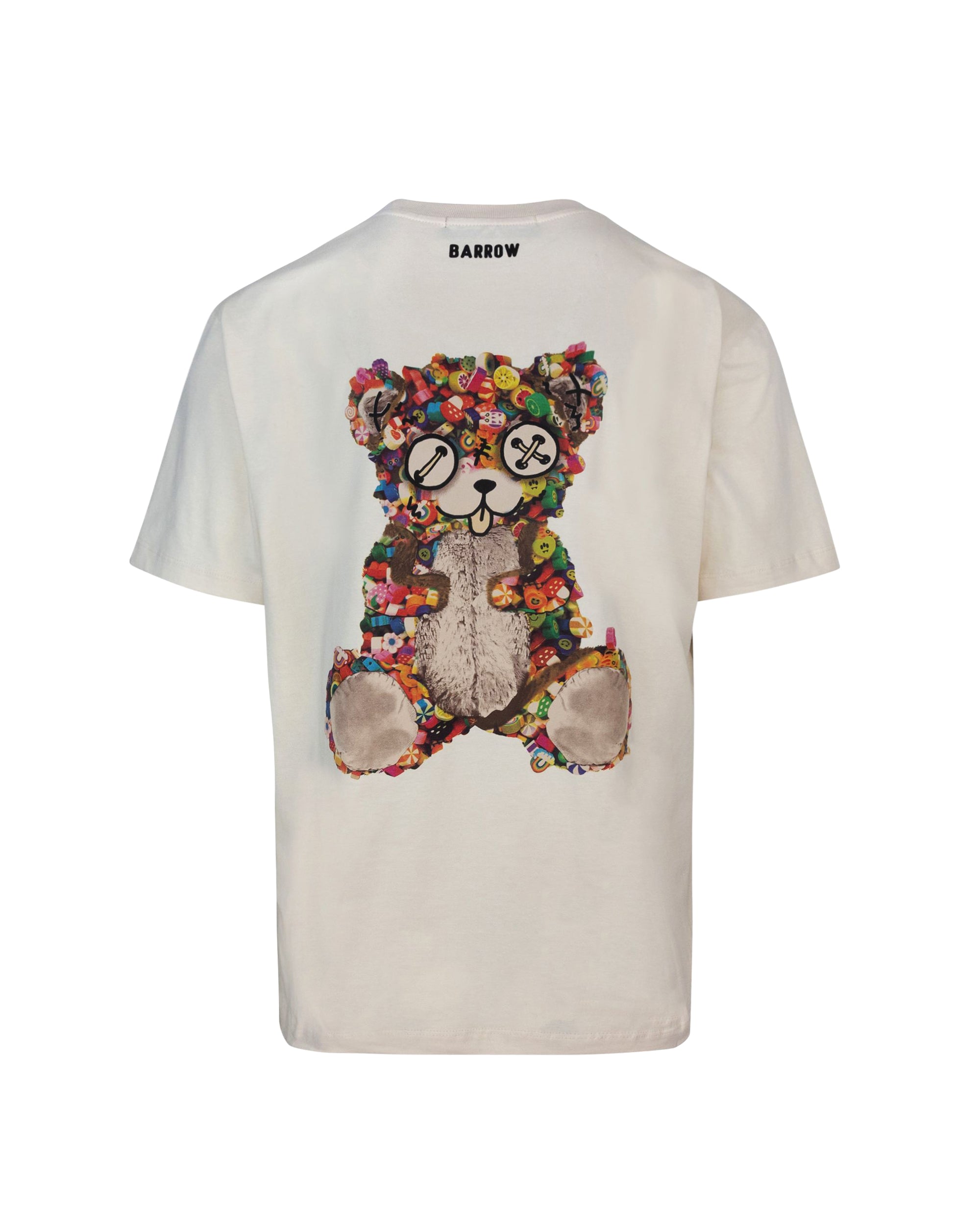 BARROW T-shirt Tortora Maxi Orsetto Multicolor In Toni Neutri
