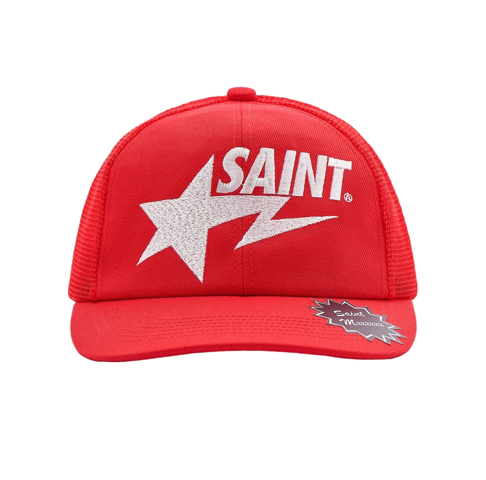 SAINT MICHAEL SAINT BAPE TRUCKER HAT Red