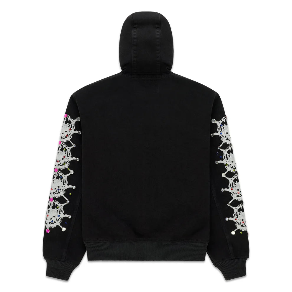 SP5DER web print denim jacket Black