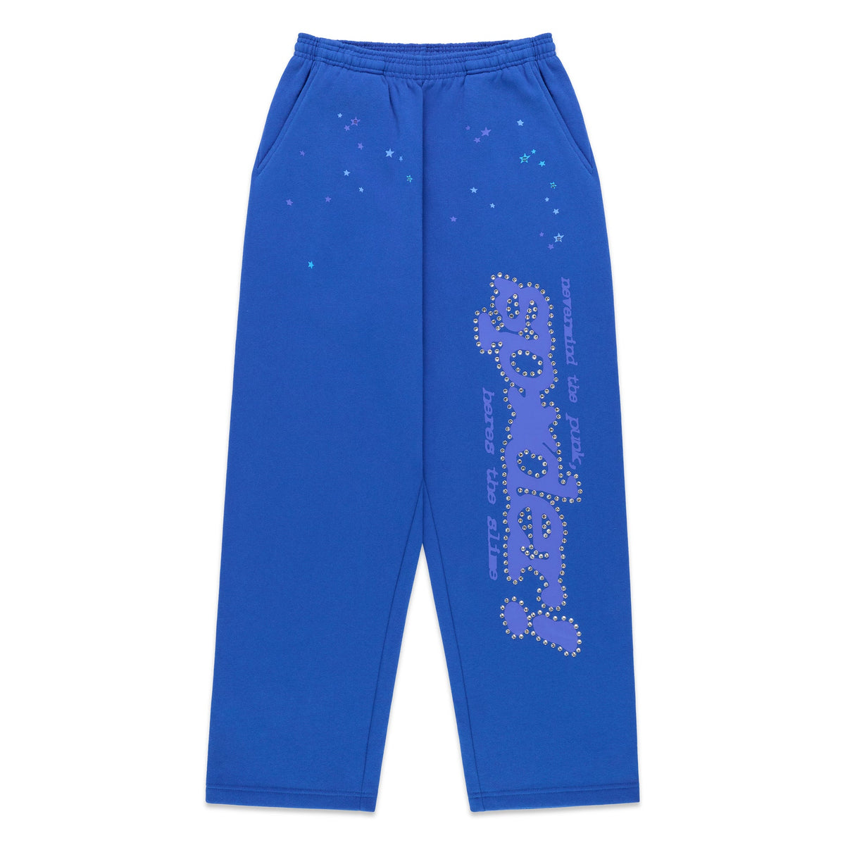 SP5DER RHINESTONE PUNK SWEATPANTS - BLUE