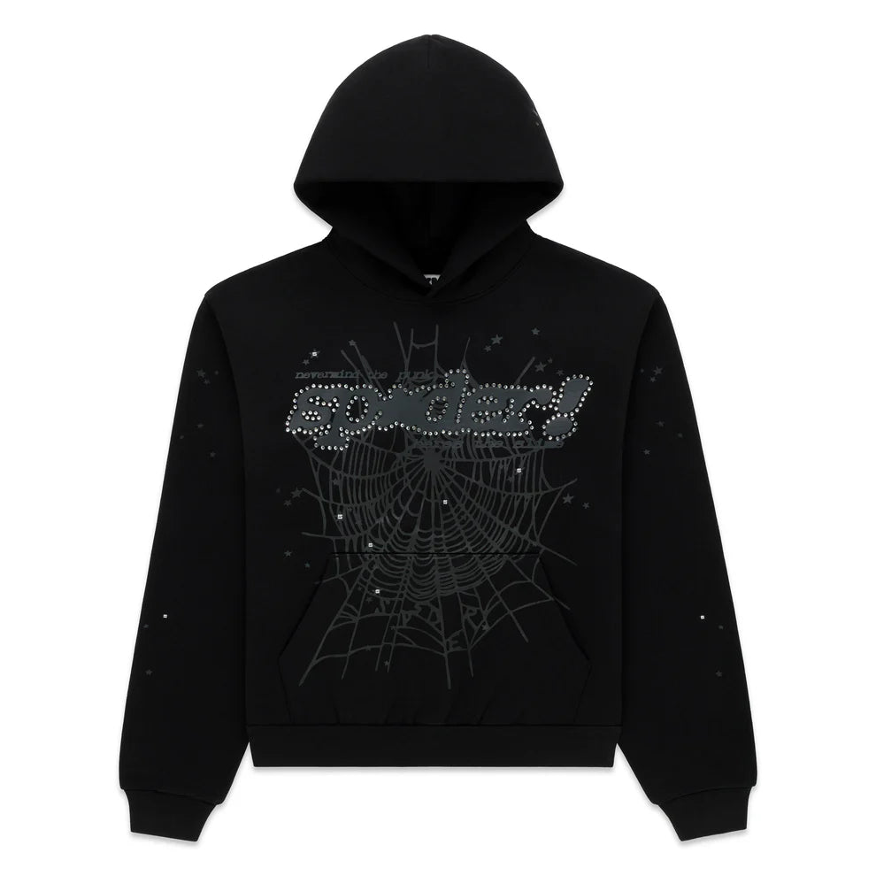 SP5DER RHINESTONE PUNK V2 HOODIE