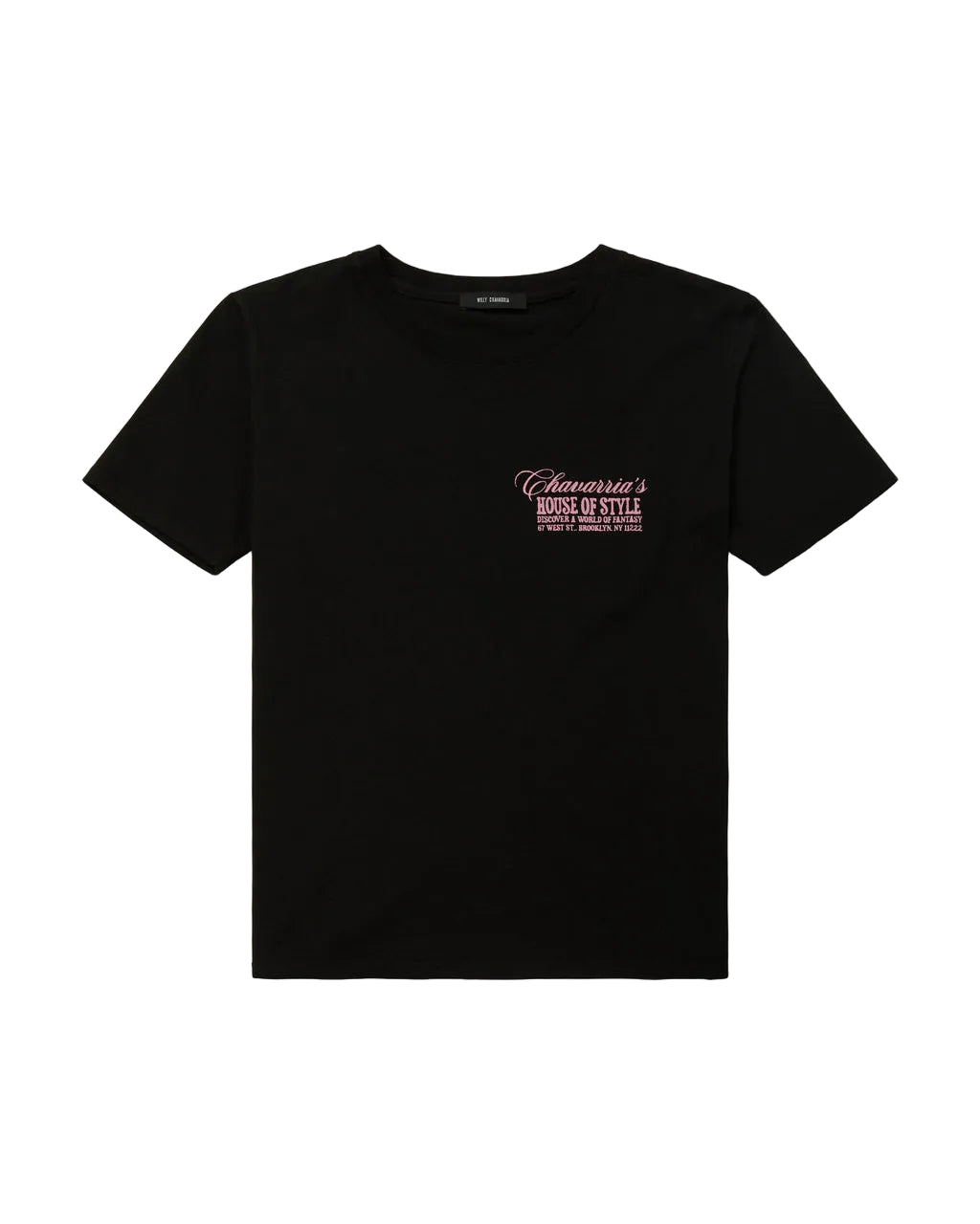 WILLY CHAVARRIA WOMENS HOUSE OF STYLE' RINGER TEE BLACK BEAUTY