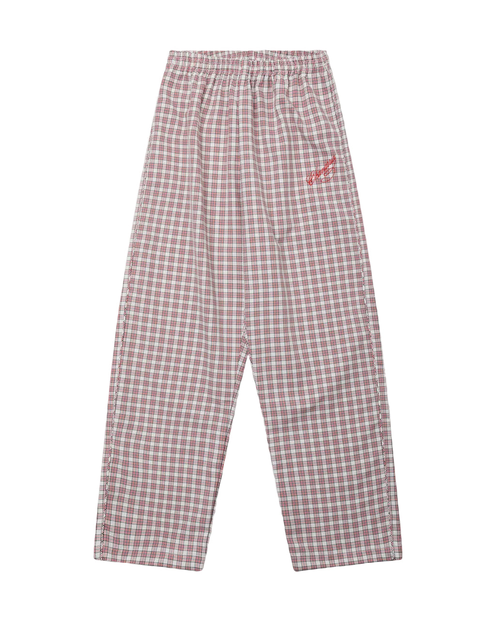 WILLY CHAVARRIA RUFF RIDER TRACK PANT RED/WHITE PICNIC PLAID