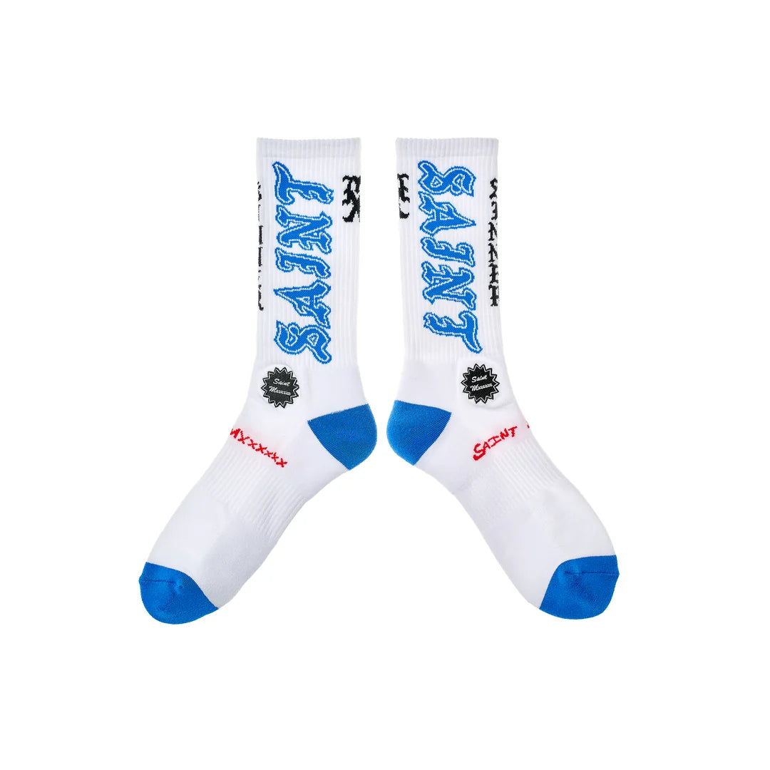 Saint Mxxxxxx Saint Socks White Blue