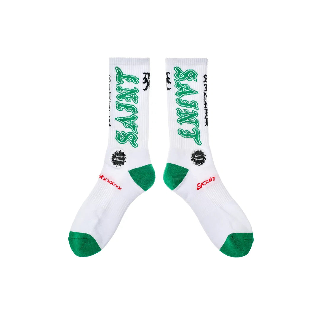 SAINT Mxxxxxx Saint Socks White Green