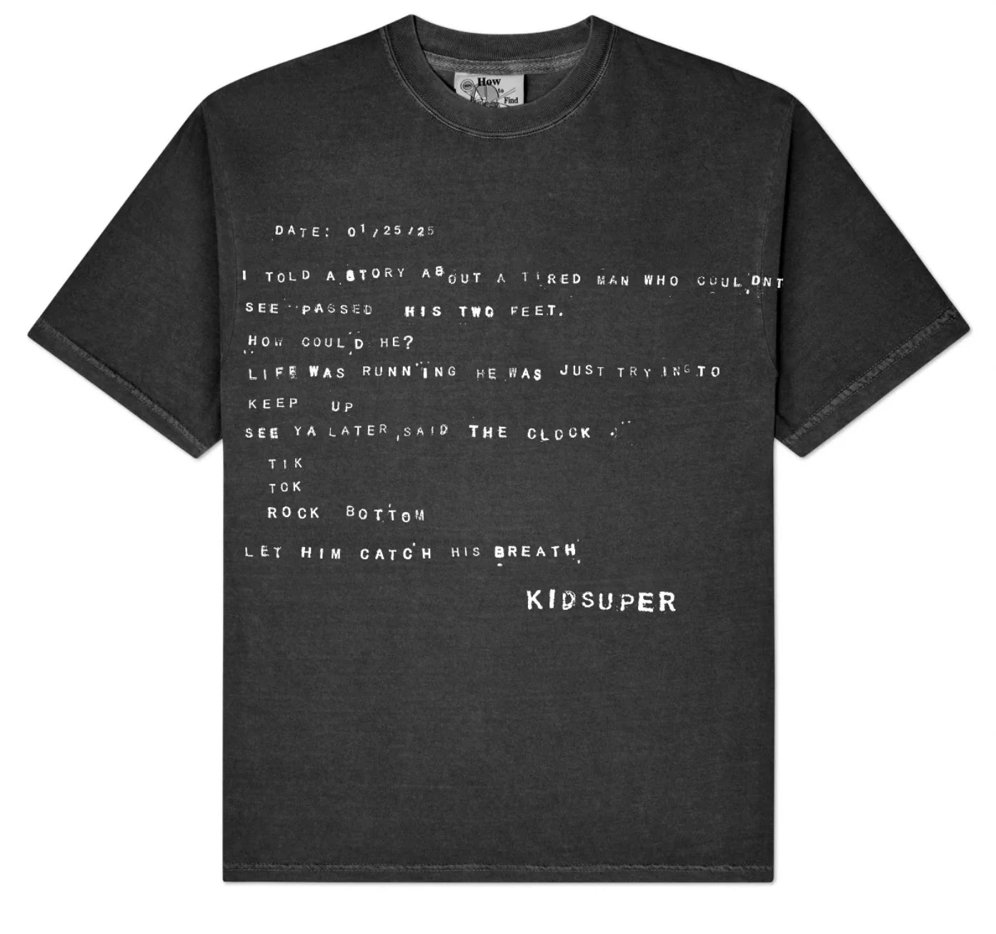 KID SUPER STORY TEE WASHED BLACK