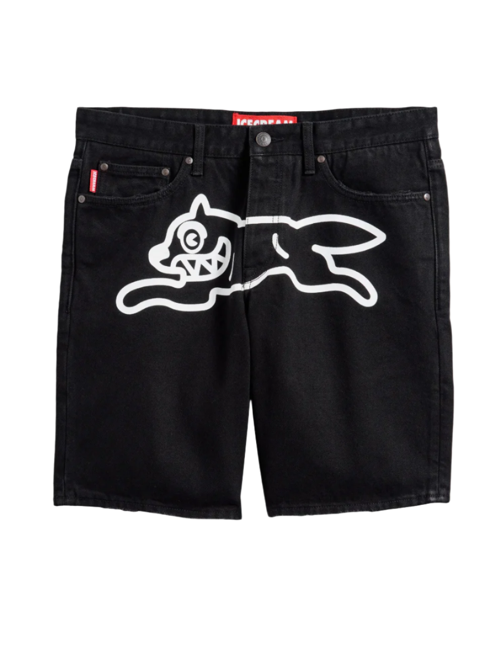 ICECREAM| Black Dog Denim Shorts Black Caramel