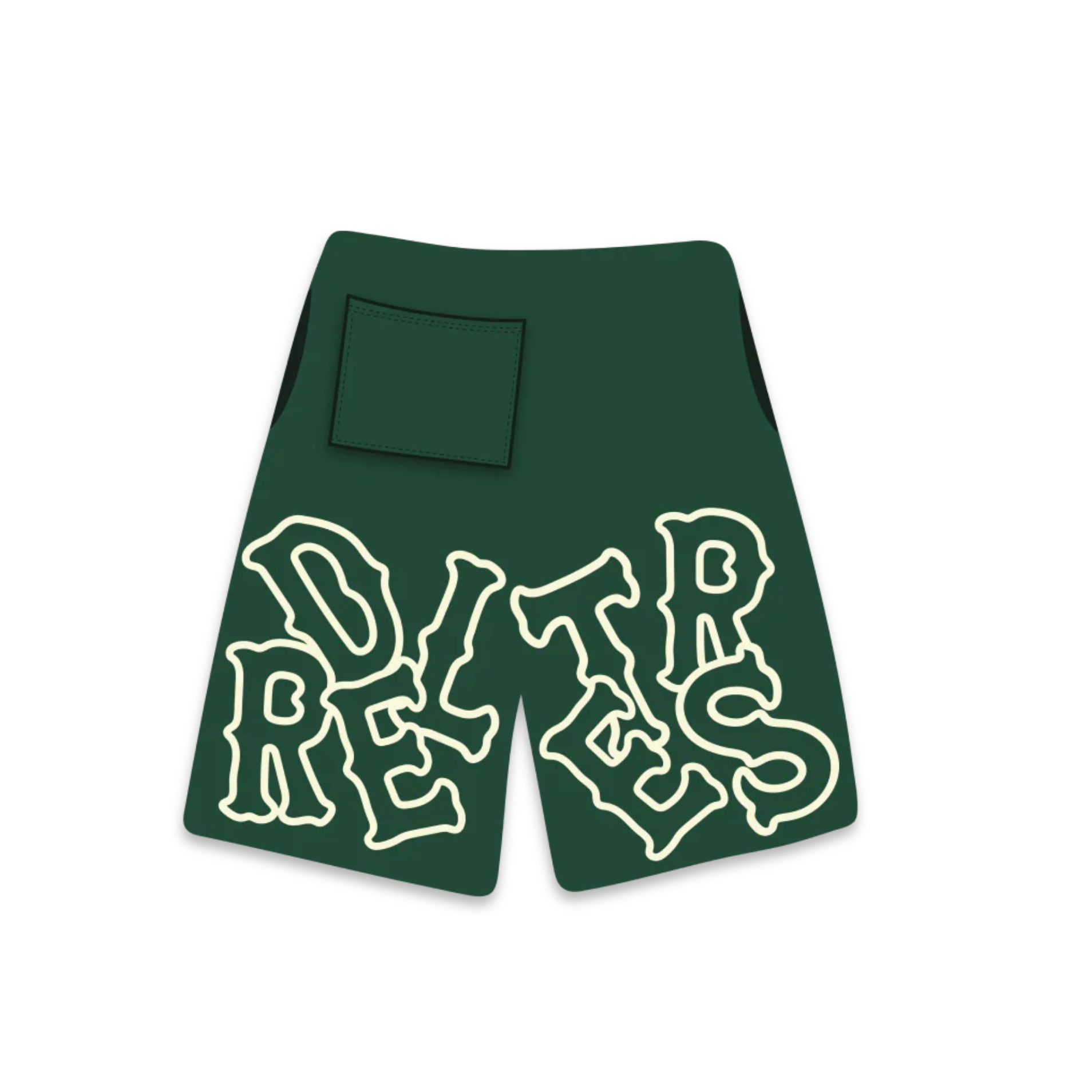 Red Letters Scattered Sweat Shorts - Green
