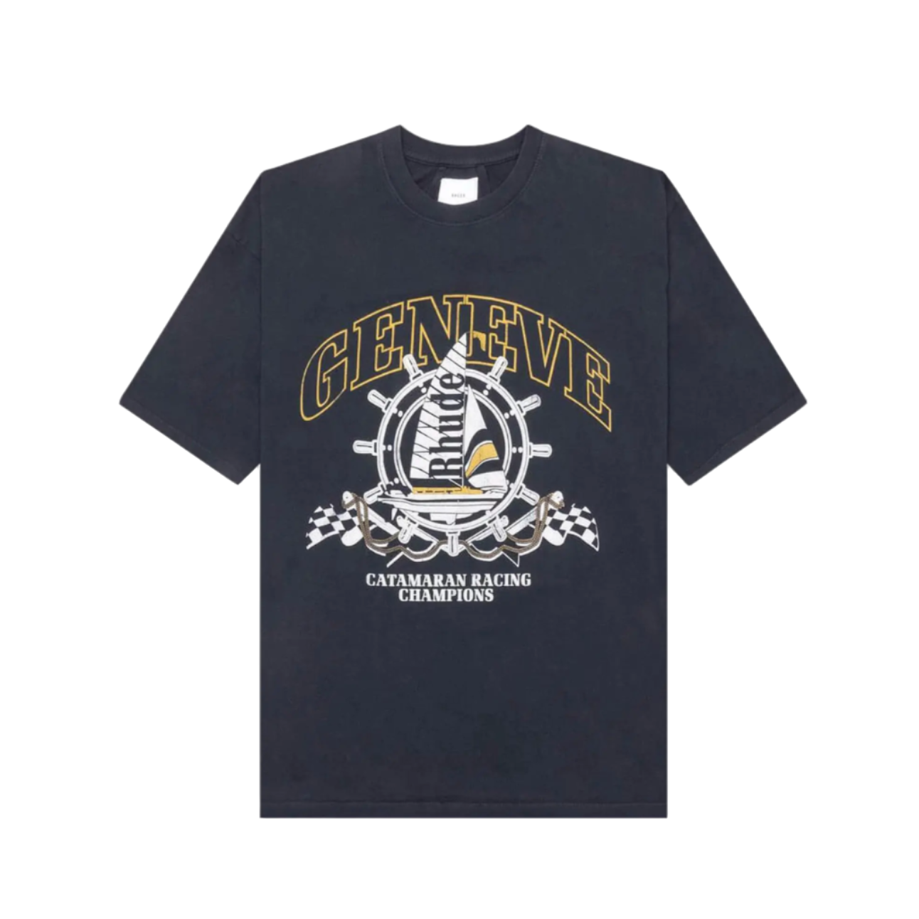 RHUDE Geneve Catamaran Tee in Vintage Black