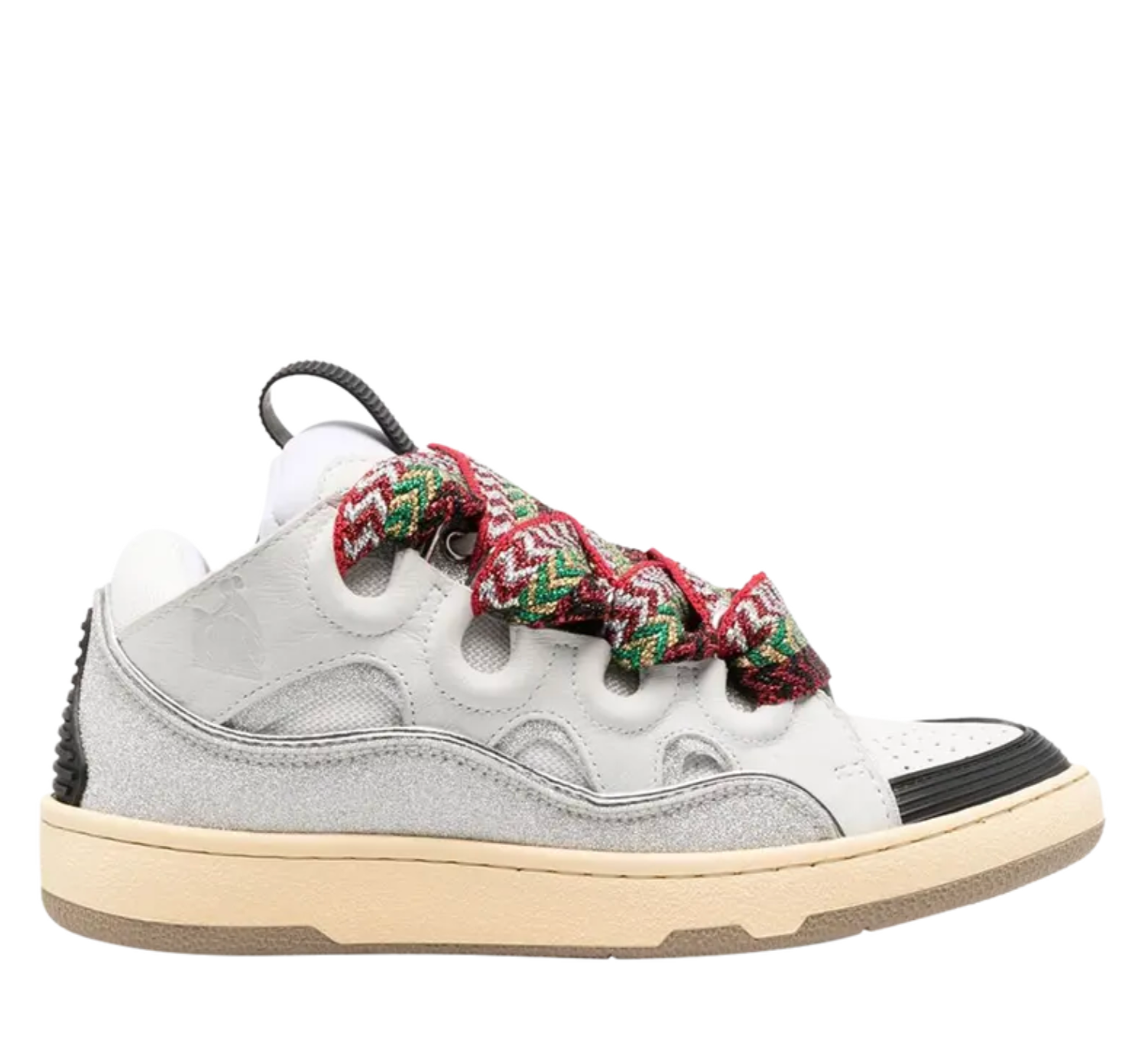 Lanvin Curb Sneaker White & Glitter