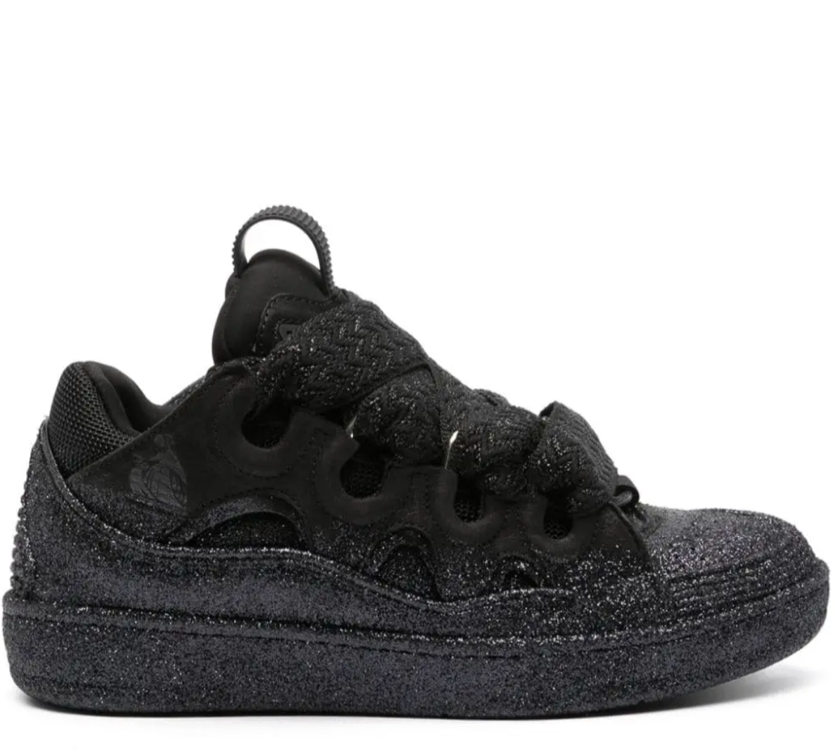 Lanvin Curb Sneaker Black Glitter