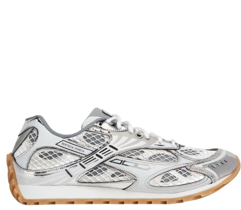Bottega Venetta Orbit Sneaker Silver, White & Optic white rubber