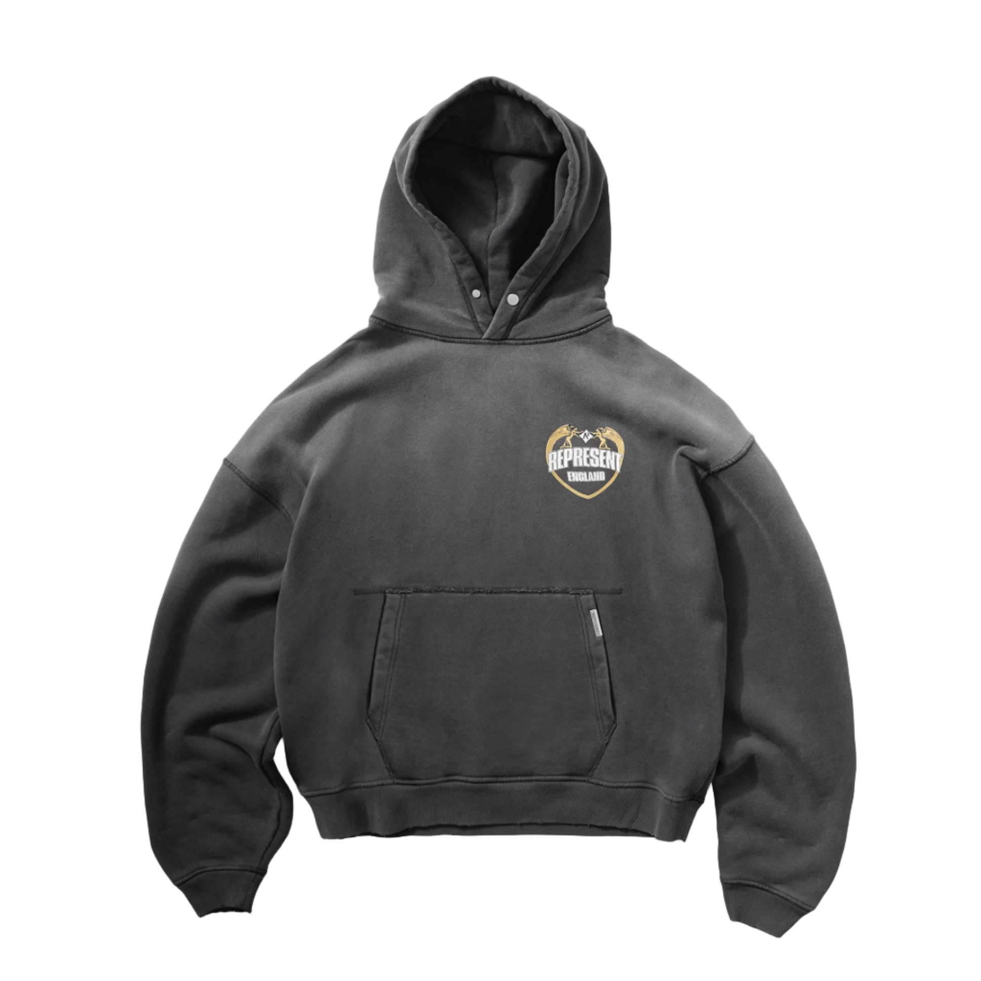 Represent Angel Border Hoodie Stained Black