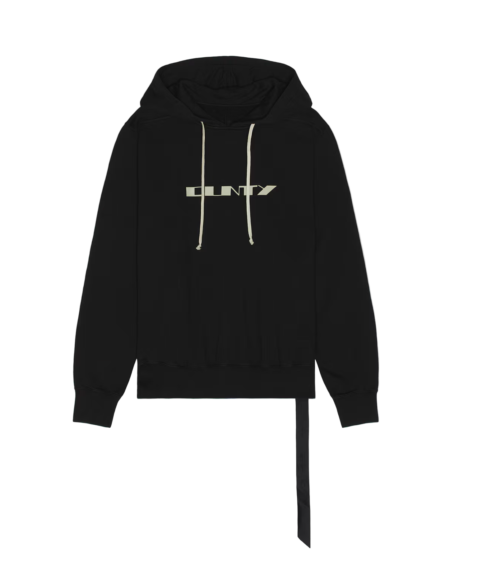 RICK OWENS DRKSHDW FW25 CONCORDIANS OVERSIZED HOODIE IN BLACK/PEARL FURKA HEAVY SWEATSHIRT