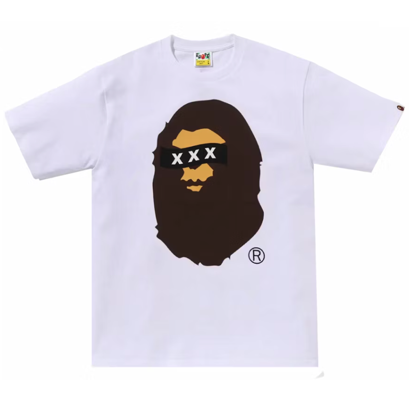 BAPE x God Selection XXX Ape Head Tee In White