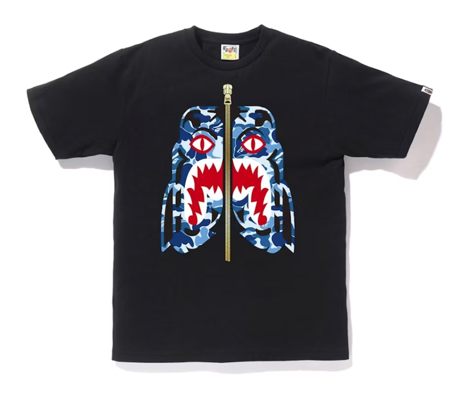 BAPE Color Camo Tiger Tee In Black & Blue