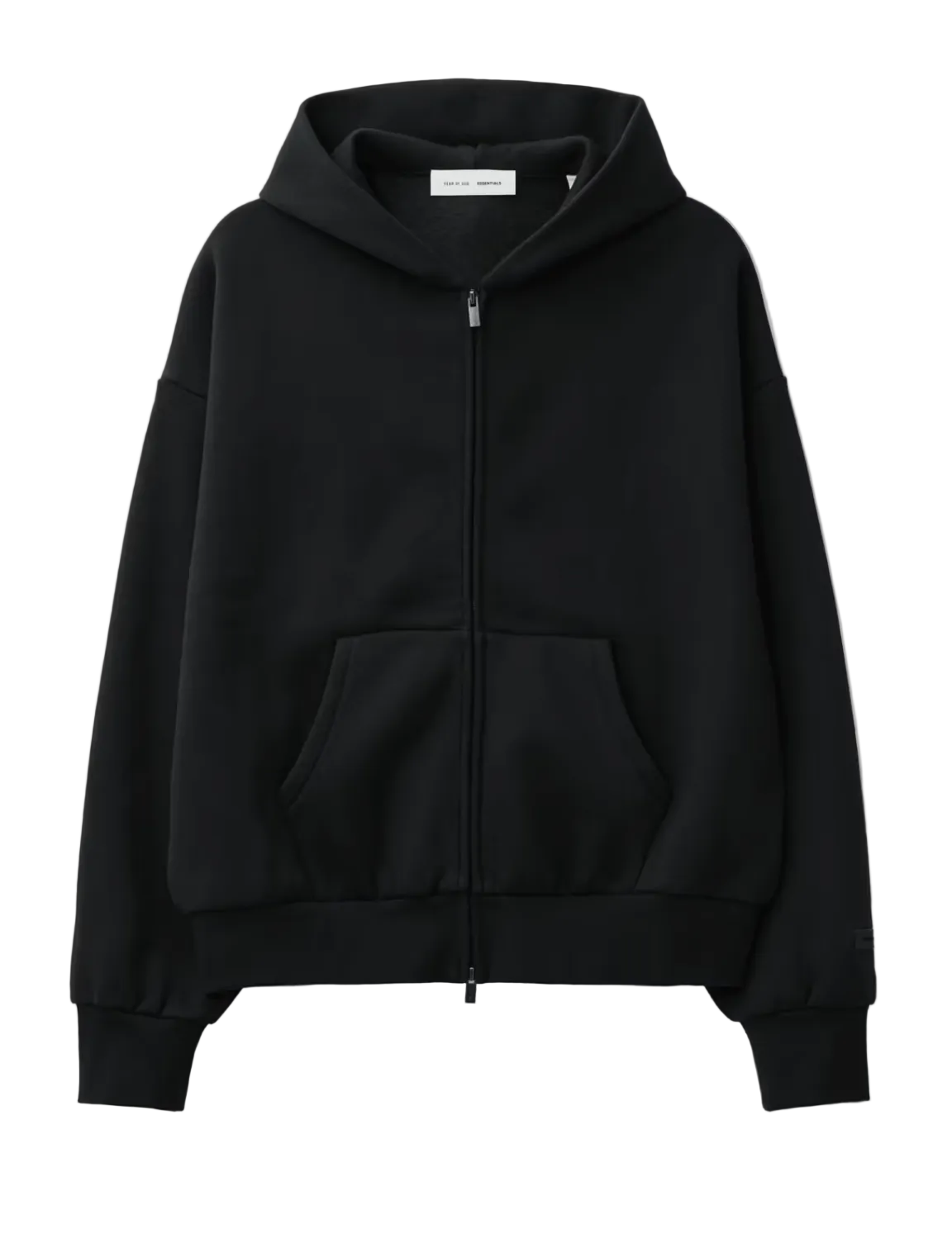 ESSENTIALS Classic Full Zip-Up Hoodie Black
