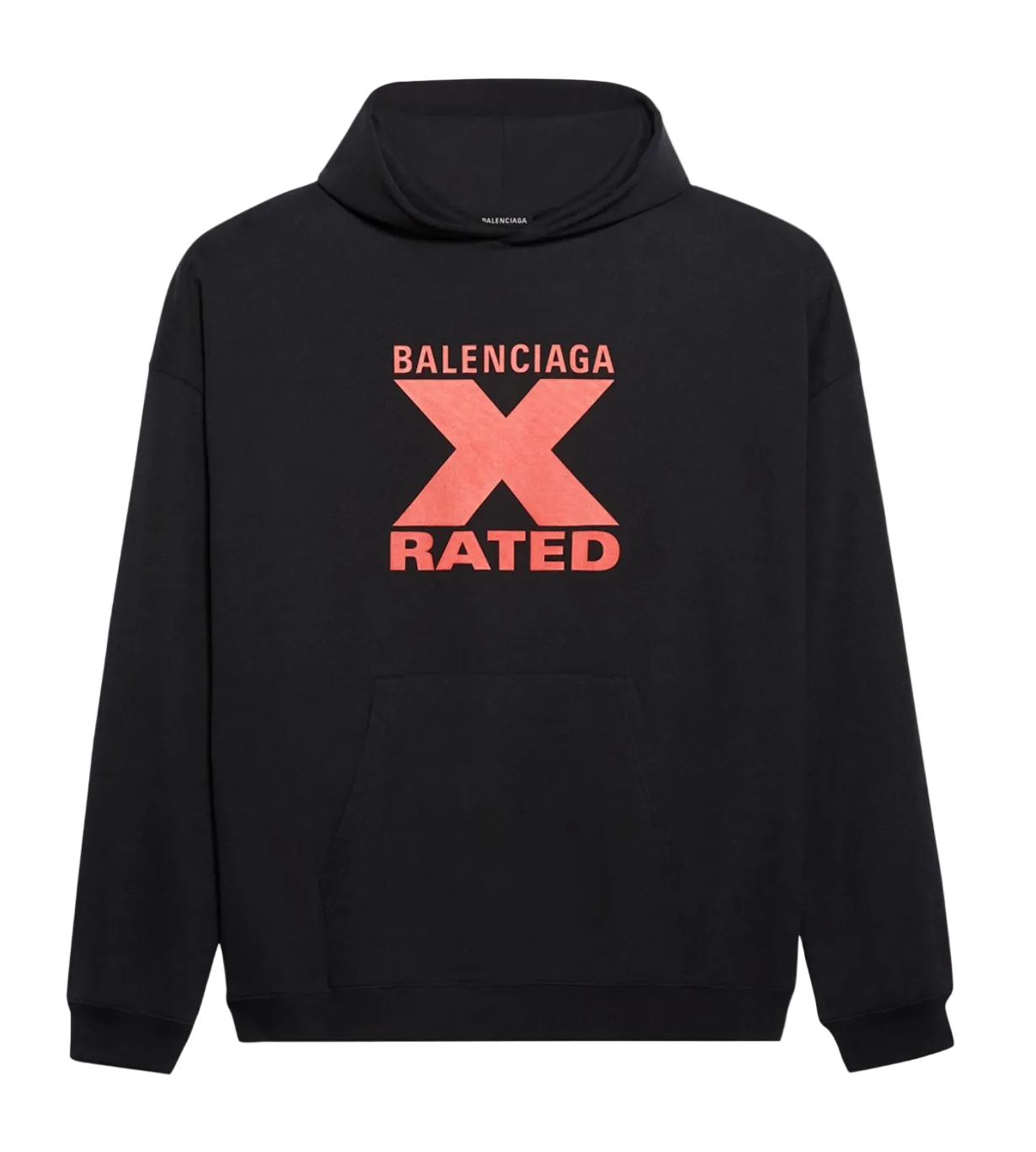 BALENCIAGA X RATED OVERSIZED LOGO HOODIE BLACK