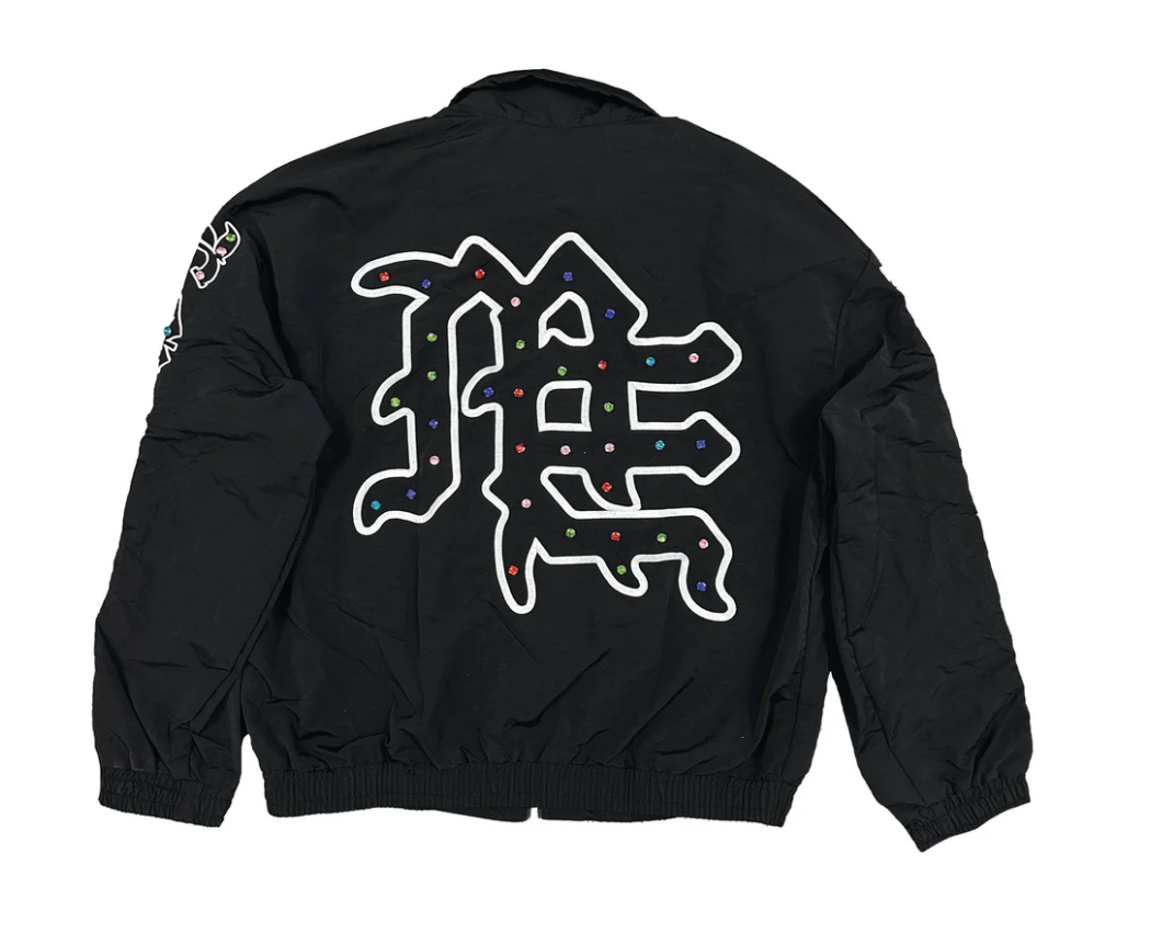 MIXED EMOTION RHINESTONE NAYLON TRACK JACKET