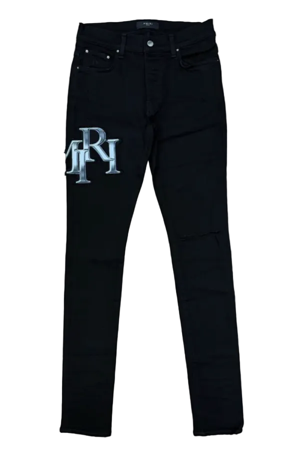 Amiri Chrome Staggered Jean Black