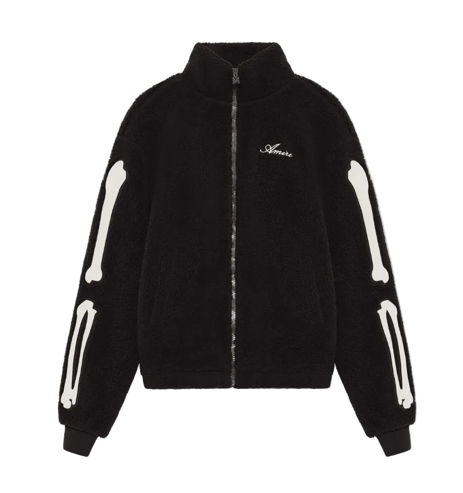 AMIRI BONES FLEECE ZIP HOODIE