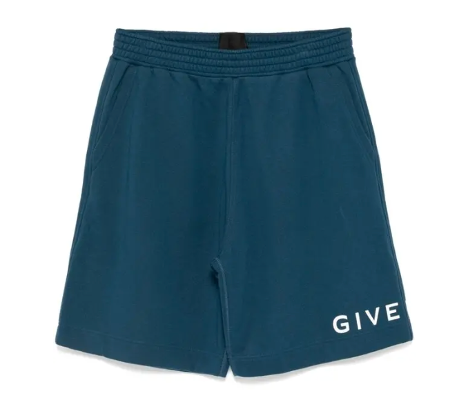 GIVENCHY Logo Print Shorts Navy