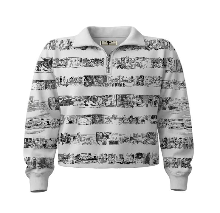 VERTABRE VOMIC Quarter Zip Sweater Grey