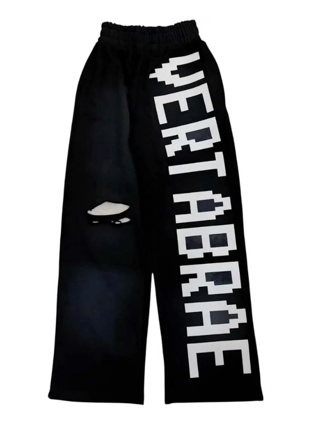 Vertabrae Black White Sweatpants
