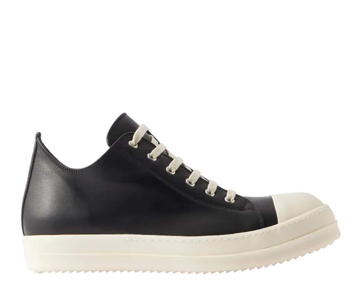RICK OWENS Ramones Leather Sneakers Black