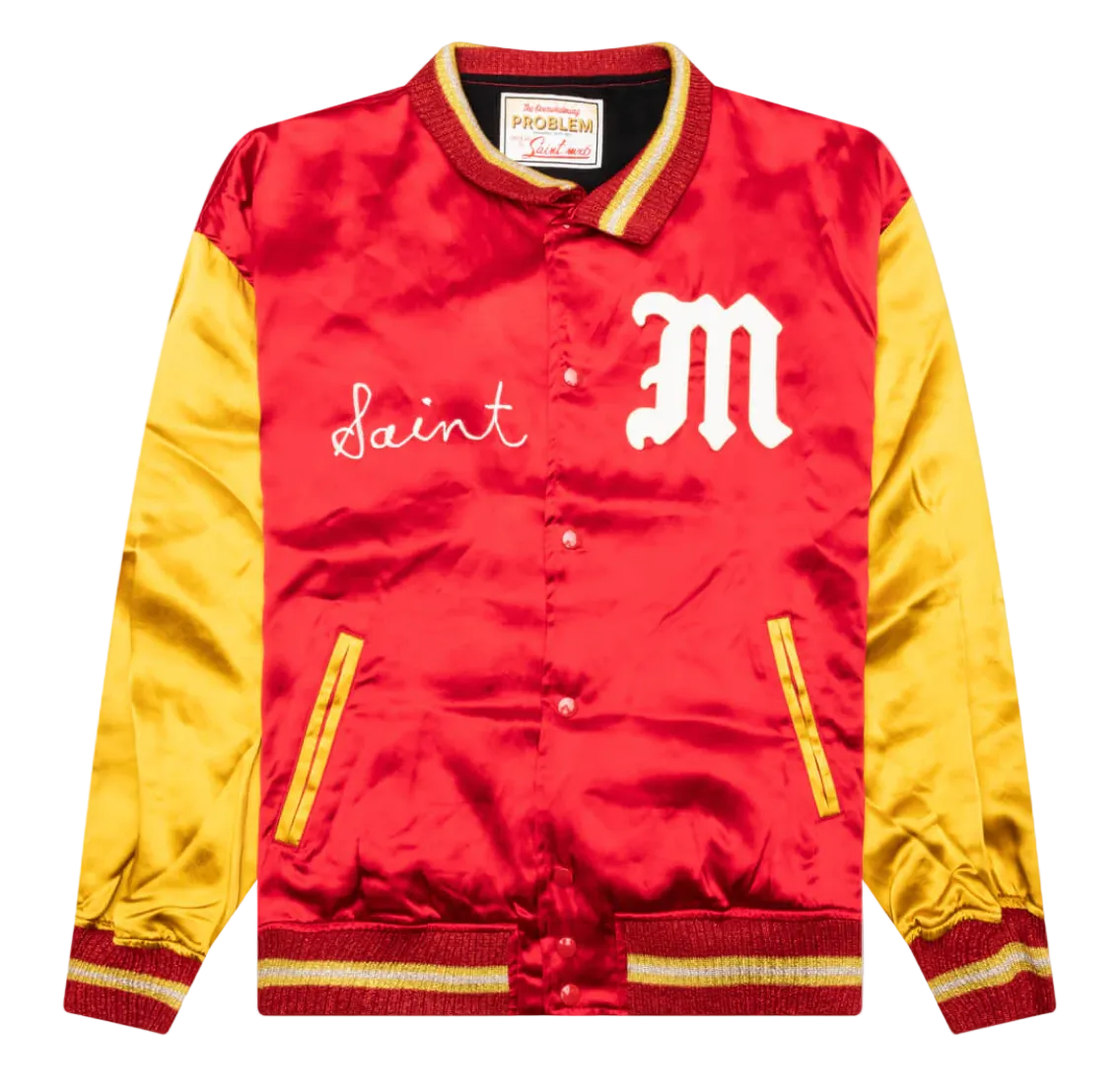 Saint Varsity Satin Jacket Red