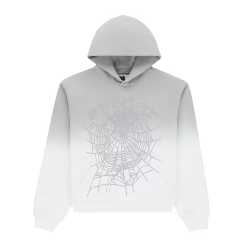Sp5der OG WEB V2 OMBRE HOODIE Grey